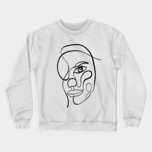 Abstract woman face one line art Crewneck Sweatshirt